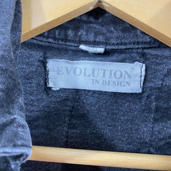 Evolution In Design Girls Size Medium 10/12 Black Denim Patchwork Jacket - Picture 3 of 10